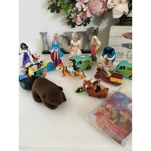 Lot Of 14 Vintage‎ 90s Assorted Disney Figurines Burger King Barbie Goofy Scooby